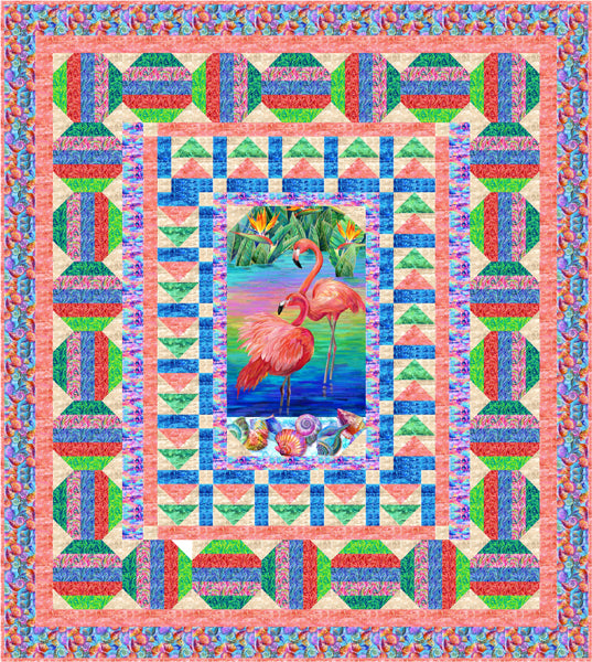 Fabulous Flamingos Quilt NDD-184e - Downloadable Pattern