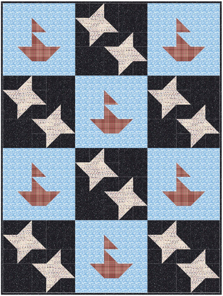 Sailing Under the Stars Quilt NDD-194e - Downloadable Pattern
