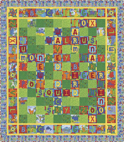Animal Crossword Quilt Pattern PC-142 - Paper Pattern