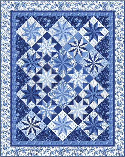 Porcelain Prism Stars Quilt Pattern PC-177 - Paper Pattern
