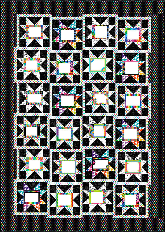 Saw-Tooth Stars & Signatures Quilt PC-186e - Downloadable Pattern