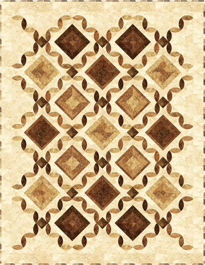 Tiles & Lattice Quilt PC-188e - Downloadable Pattern