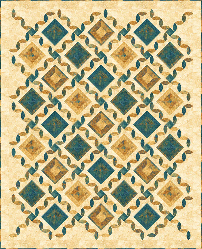 Tiles & Lattice Quilt Pattern PC-188 - Paper Pattern