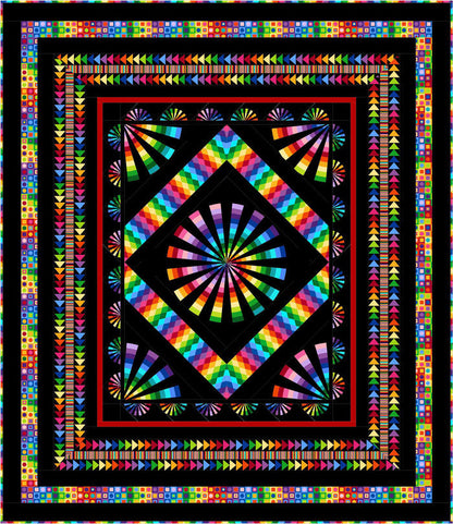 Psychedelic Spin Quilt Pattern PC-201 - Paper Pattern
