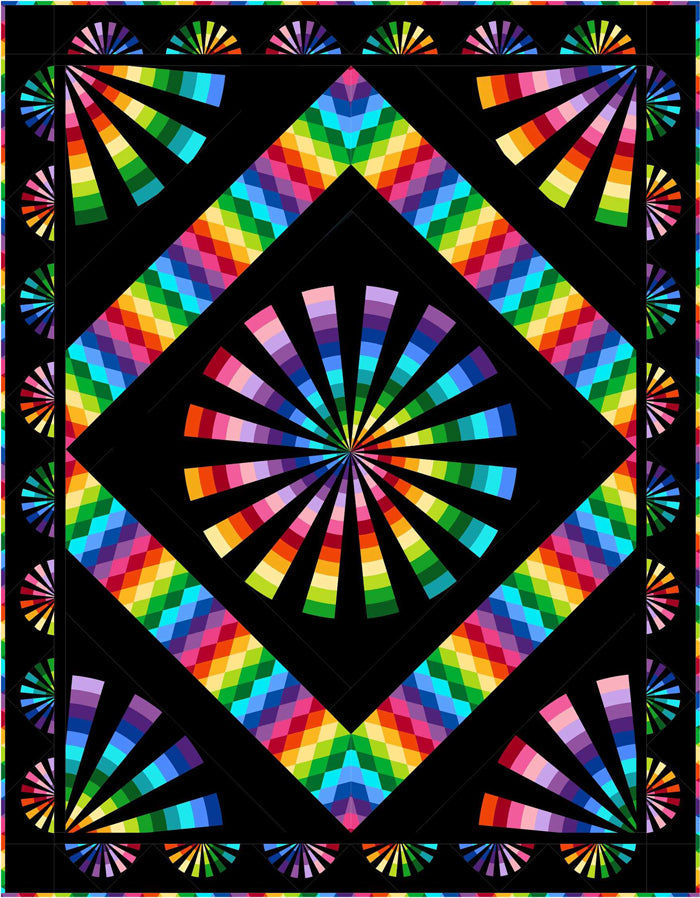 Psychedelic Spin Quilt Pattern PC-201 - Paper Pattern