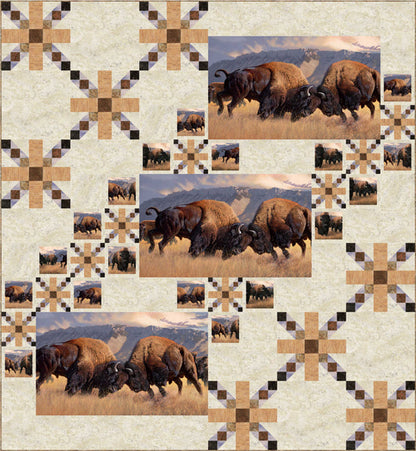 Bison at the Border Quilt PC-209e - Downloadable Pattern