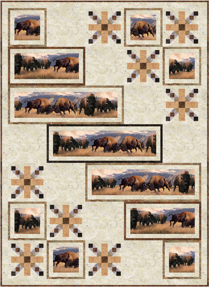 Bison at the Border Quilt Pattern PC-209 - Paper Pattern