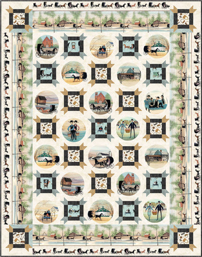 Bordering on Amish Quilt Pattern PC-212 - Paper Pattern