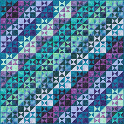 Splashy Split Stars Quilt PC-253Be - Downloadable Pattern