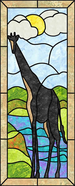 Giraffe Stained Glass Quilt PES-107e - Downloadable Pattern