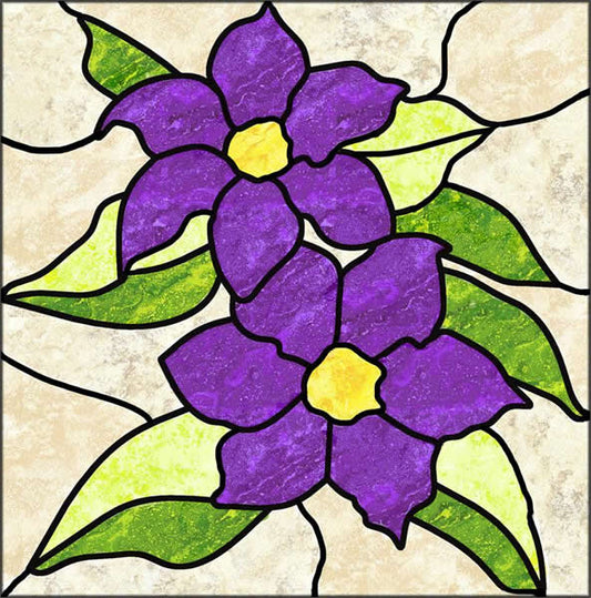 Clematis Stained Glass Quilt Pattern PES-108 - Paper Pattern