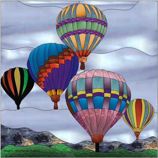 Up, Up & Away Stained Glass Pattern PES-110S - Paper Pattern