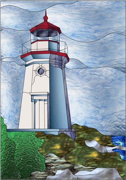 Lighthouse 2 Stained Glass PES-114Se - Downloadable Pattern