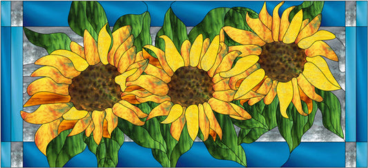 Sunflowers Stained Glass Pattern PES-118S - Paper Pattern