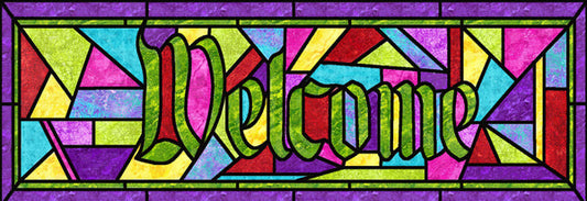 Welcome Stained Glass Pattern PES-122S - Paper Pattern