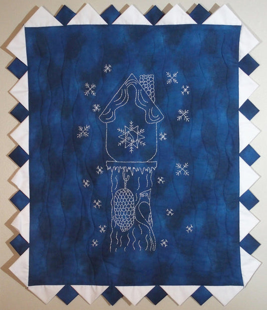 Winter Blues Embroidered Wall Hanging PG-107e - Downloadable Pattern