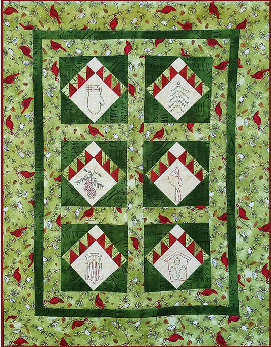 Christmas on Cardinal Mountain Wall Hanging Pattern PG-109 - Paper Pattern