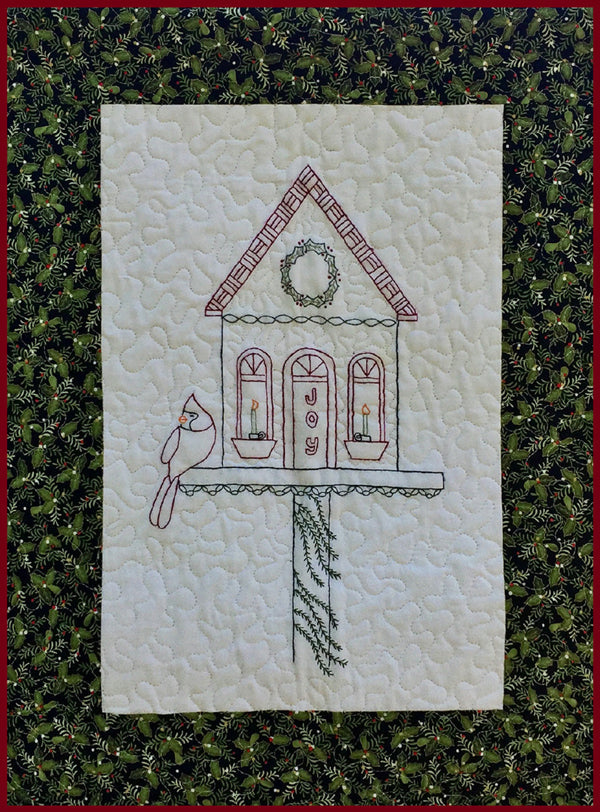 Holiday House Embroidered Wall Hanging PG-110e - Downloadable Pattern