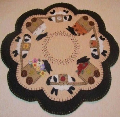 Four Seasons Penny Rug Candle Mat PLP-102e - Downloadable Pattern
