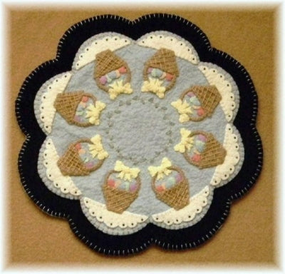 Easter Baskets Penny Rug Candle Mat PLP-120e - Downloadable Pattern