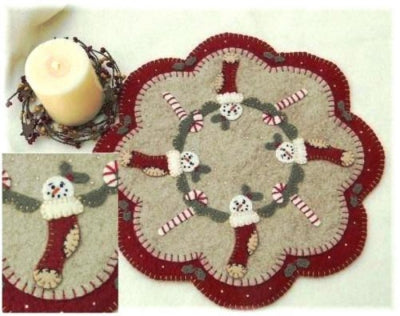 Christmas Stockings Penny Rug & Candle Mat PLP-127e - Downloadable Pattern