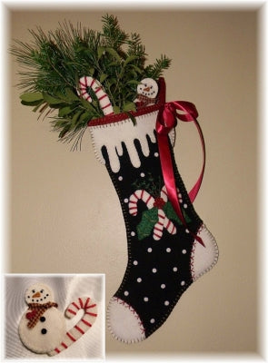 Candy Cane Christmas Stocking PLP-168e - Downloadable Pattern