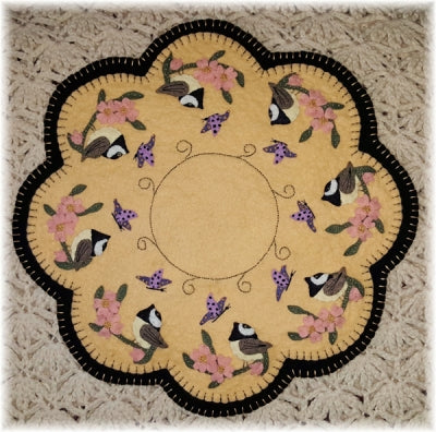 Spring Chickadees Candle Mat PLP-187e - Downloadable Pattern