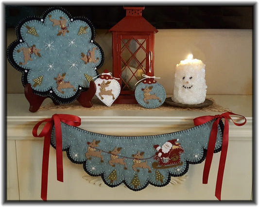 And To All A Good Night! Candle Mat, Chair Swag, & Ornies PLP-217e - Downloadable Pattern