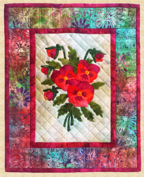 Pansies Wall Hanging PPP-042e - Downloadable Pattern