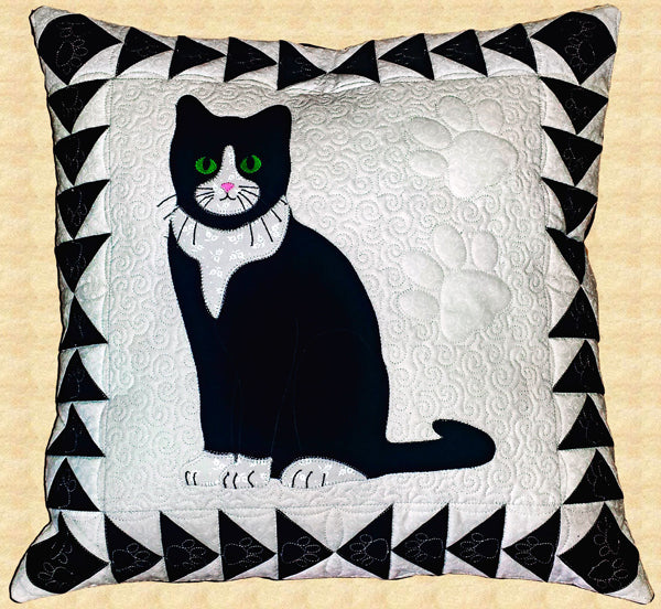 Tuxedo Cat Pillow PPP-046e - Downloadable Pattern