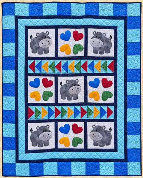 Happy Hippo Hop Quilt Pattern PPP-053 - Paper Pattern