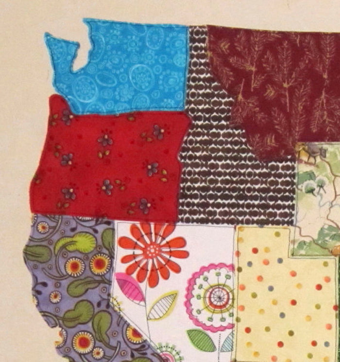 USA Patchwork Map Quilt QBE-104e - Downloadable Pattern