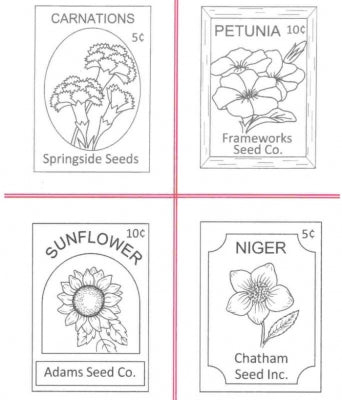 Seed Packets #1 Embroidery QLD-138e - Downloadable Pattern