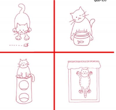 Playful Kitties #1 Embroidery QLD-153e - Downloadable Pattern