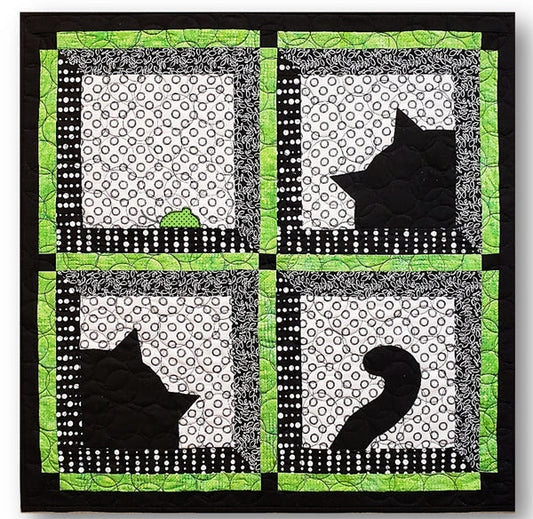 Cat and Mouse Wall Hanging Quilt QLD-230e - Downloadable Pattern