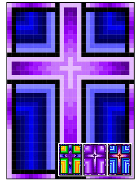 Bordered 3D Cross Quilt RMT-0041e - Downloadable Pattern