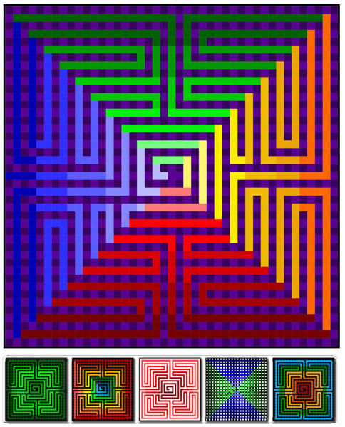 Rainbow Labrynth 1 Quilt RMT-0078e - Downloadable Pattern