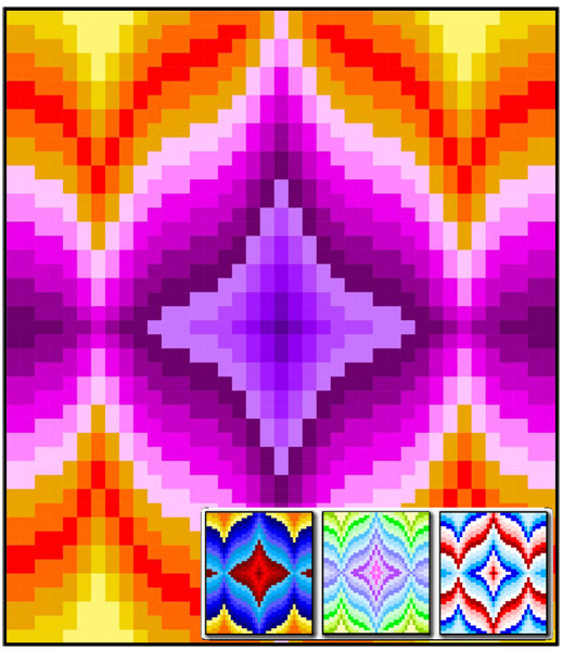 Bargello Style 02 Quilt RMT-0113e - Downloadable Pattern
