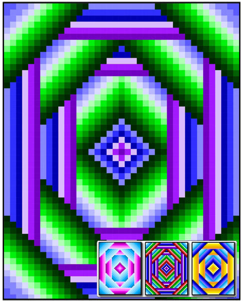 Cornered Mandala 1 Quilt RMT-0130e - Downloadable Pattern