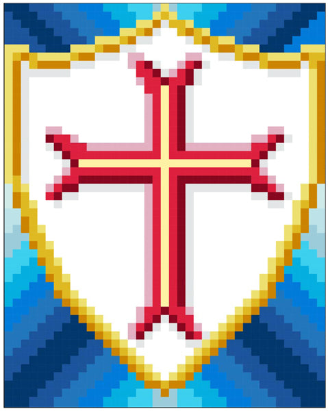 Templar Cross Shield Quilt RMT-0193e - Downloadable Pattern