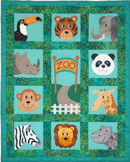 Zany Zoo Faces Quilt SCN-2058e  - Downloadable Pattern