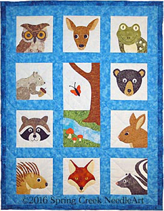 Whimsical Woodland Faces Quilt  SCN-2067e - Downloadable Pattern