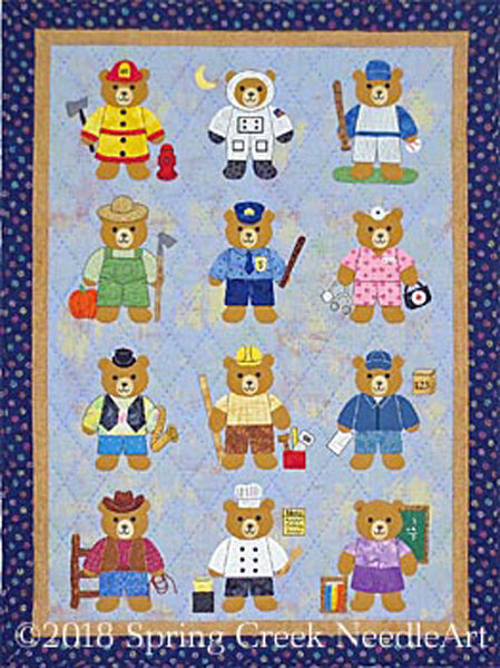 Bears at Work Quilt SCN-2078e  - Downloadable Pattern