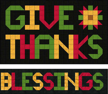 Give Thanks, Blessings Wall Hanging Pattern SP-202 - Paper Pattern