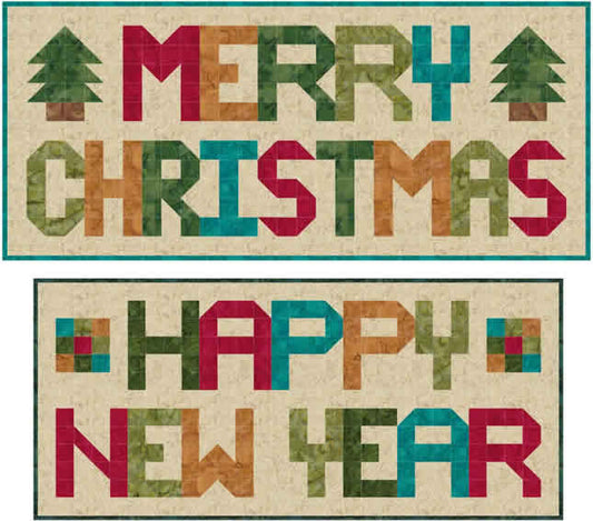 Merry Christmas/Happy New Year Wall Hanging SP-203e - Downloadable Pattern