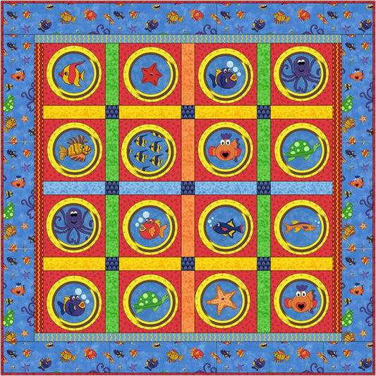 Here Fishy Fishy Quilt Pattern SQD-107 - Paper Pattern