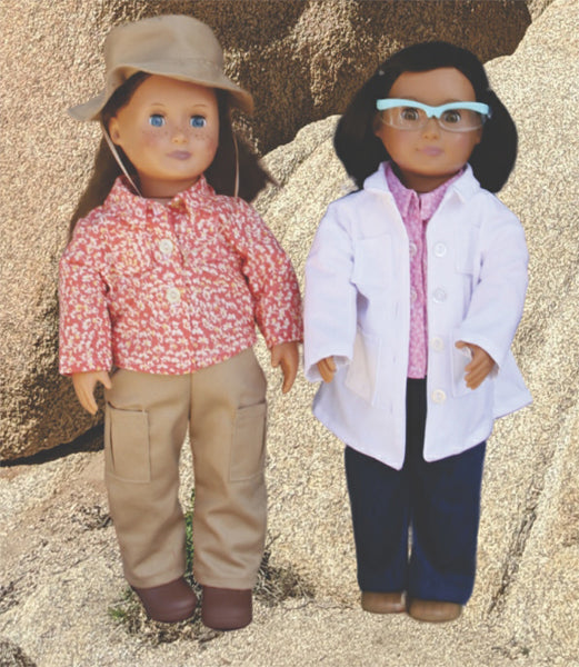 Scientist and Geologist Doll Clothes Pattern STEM-111 - Paper Pattern
