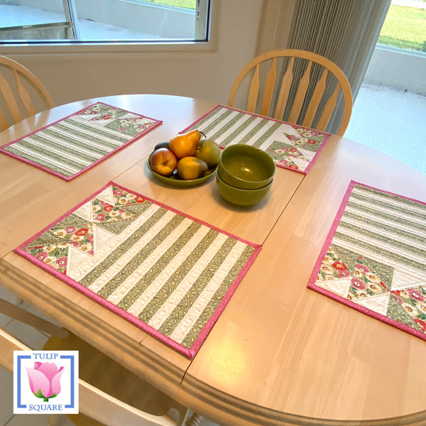 Stripes and Angles Placemat Set Pattern TS-582 - Paper Pattern