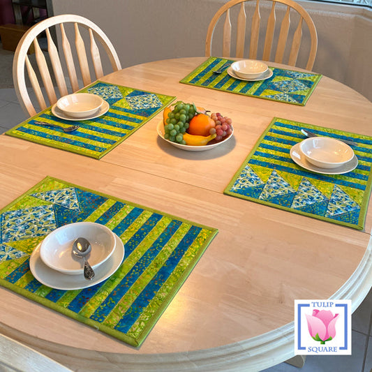 Stripes and Angles Placemat Set Pattern TS-582 - Paper Pattern
