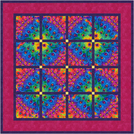 Peacock Prism Quilt TTQ-123e - Downloadable Pattern